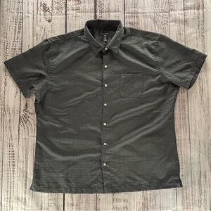 Van Heusen Men’s XXL Short Sleeve Button-Up | Charcoal Grey